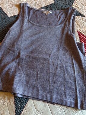 St John Lightweight Shimmery Tank Top - LavenderXL